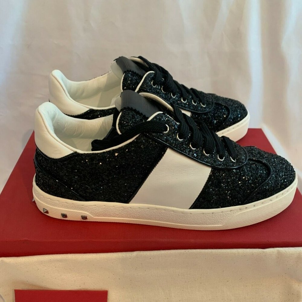 NEW Valentino Garavani Glitter Sneaker 36.5 Lace